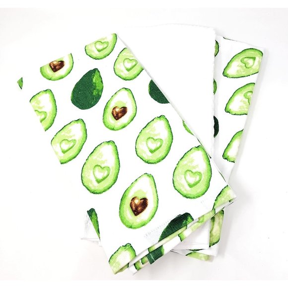 Green Avocado Kitchen Tea Hand Towels (Set of 3) - Picture 3 of 3
